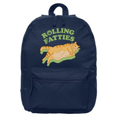 Rolling Fatties Funny Weed Cat Marijuana 16 in Basic Backpack