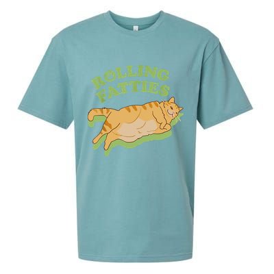 Rolling Fatties Funny Weed Cat Marijuana Sueded Cloud Jersey T-Shirt