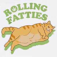 Rolling Fatties Funny Weed Cat Marijuana Garment-Dyed Sweatshirt