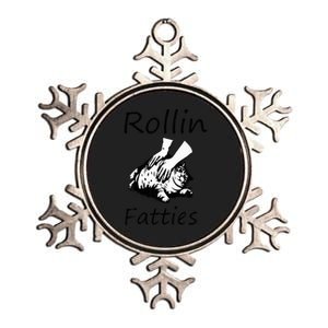 Rollin Fatties Funny Cat Meme Funny Cat Lover Quote Metallic Star Ornament