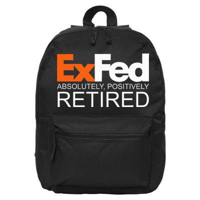Retired Federal Government Worker Ex Fed Funny Vintage Retro 16 in Basic Backpack