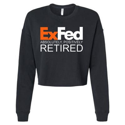 Retired Federal Government Worker Ex Fed Funny Vintage Retro Cropped Pullover Crew