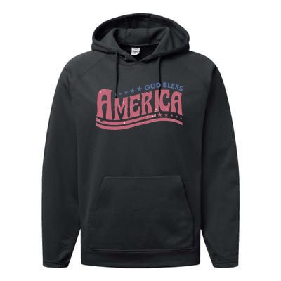 Retro Funny God Bless America Independence Day Performance Fleece Hoodie