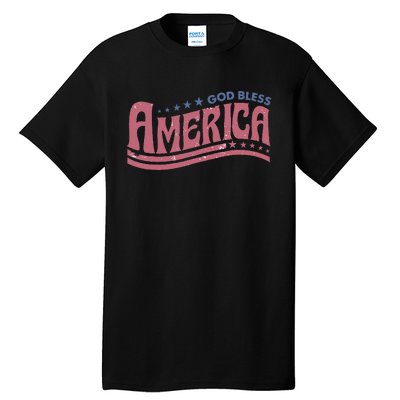 Retro Funny God Bless America Independence Day Tall T-Shirt