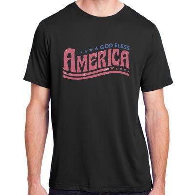 Retro Funny God Bless America Independence Day Adult ChromaSoft Performance T-Shirt