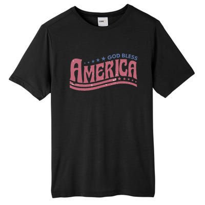 Retro Funny God Bless America Independence Day Tall Fusion ChromaSoft Performance T-Shirt