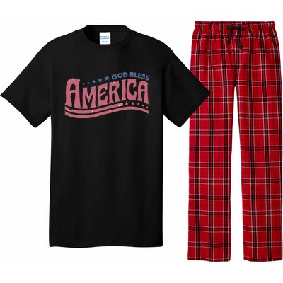 Retro Funny God Bless America Independence Day Pajama Set