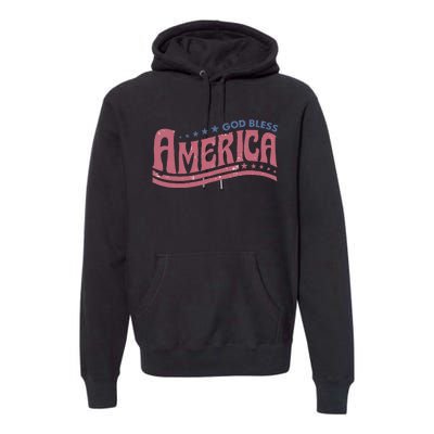 Retro Funny God Bless America Independence Day Premium Hoodie