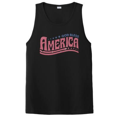 Retro Funny God Bless America Independence Day PosiCharge Competitor Tank