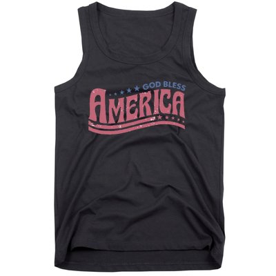 Retro Funny God Bless America Independence Day Tank Top