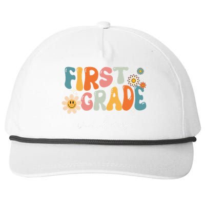 Retro First Grade Vibes 1st Grade Team First Day Of School Snapback Five-Panel Rope Hat