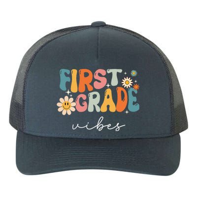 Retro First Grade Vibes 1st Grade Team First Day Of School Yupoong Adult 5-Panel Trucker Hat