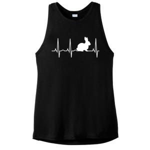 Rabbit Funny Gift Bunny Rabbit Heartbeat Hooded Gift Ladies PosiCharge Tri-Blend Wicking Tank