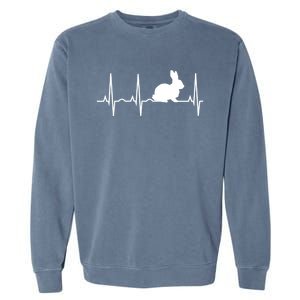 Rabbit Funny Gift Bunny Rabbit Heartbeat Hooded Gift Garment-Dyed Sweatshirt