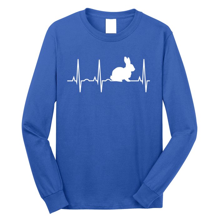 Rabbit Funny Gift Bunny Rabbit Heartbeat Hooded Gift Long Sleeve Shirt