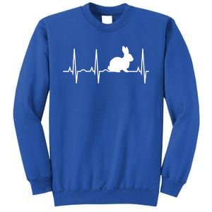 Rabbit Funny Gift Bunny Rabbit Heartbeat Hooded Gift Sweatshirt