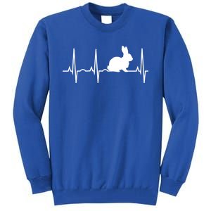 Rabbit Funny Gift Bunny Rabbit Heartbeat Hooded Gift Tall Sweatshirt