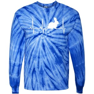 Rabbit Funny Gift Bunny Rabbit Heartbeat Hooded Gift Tie-Dye Long Sleeve Shirt