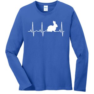 Rabbit Funny Gift Bunny Rabbit Heartbeat Hooded Gift Ladies Long Sleeve Shirt