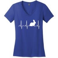 Rabbit Funny Gift Bunny Rabbit Heartbeat Hooded Gift Women's V-Neck T-Shirt