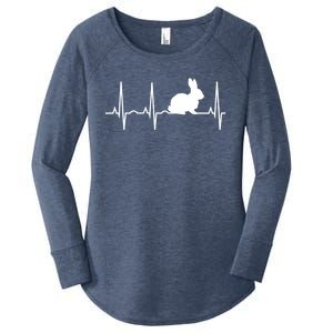 Rabbit Funny Gift Bunny Rabbit Heartbeat Hooded Gift Women's Perfect Tri Tunic Long Sleeve Shirt