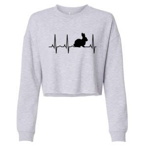 Rabbit Funny Gift Bunny Rabbit Heartbeat Hooded Gift Cropped Pullover Crew