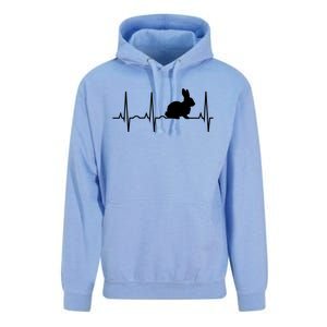 Rabbit Funny Gift Bunny Rabbit Heartbeat Hooded Gift Unisex Surf Hoodie