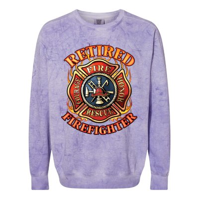 Retired Firefighter Gift Fireman Retirement Party Gift Colorblast Crewneck Sweatshirt