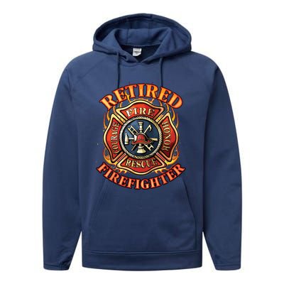 Retired Firefighter Gift Fireman Retirement Party Gift Performance Fleece Hoodie