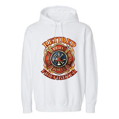 Retired Firefighter Gift Fireman Retirement Party Gift Garment-Dyed Fleece Hoodie