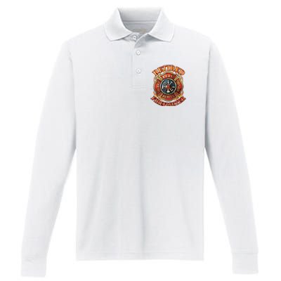 Retired Firefighter Gift Fireman Retirement Party Gift Performance Long Sleeve Polo