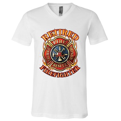 Retired Firefighter Gift Fireman Retirement Party Gift V-Neck T-Shirt