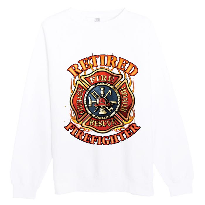 Retired Firefighter Gift Fireman Retirement Party Gift Premium Crewneck Sweatshirt