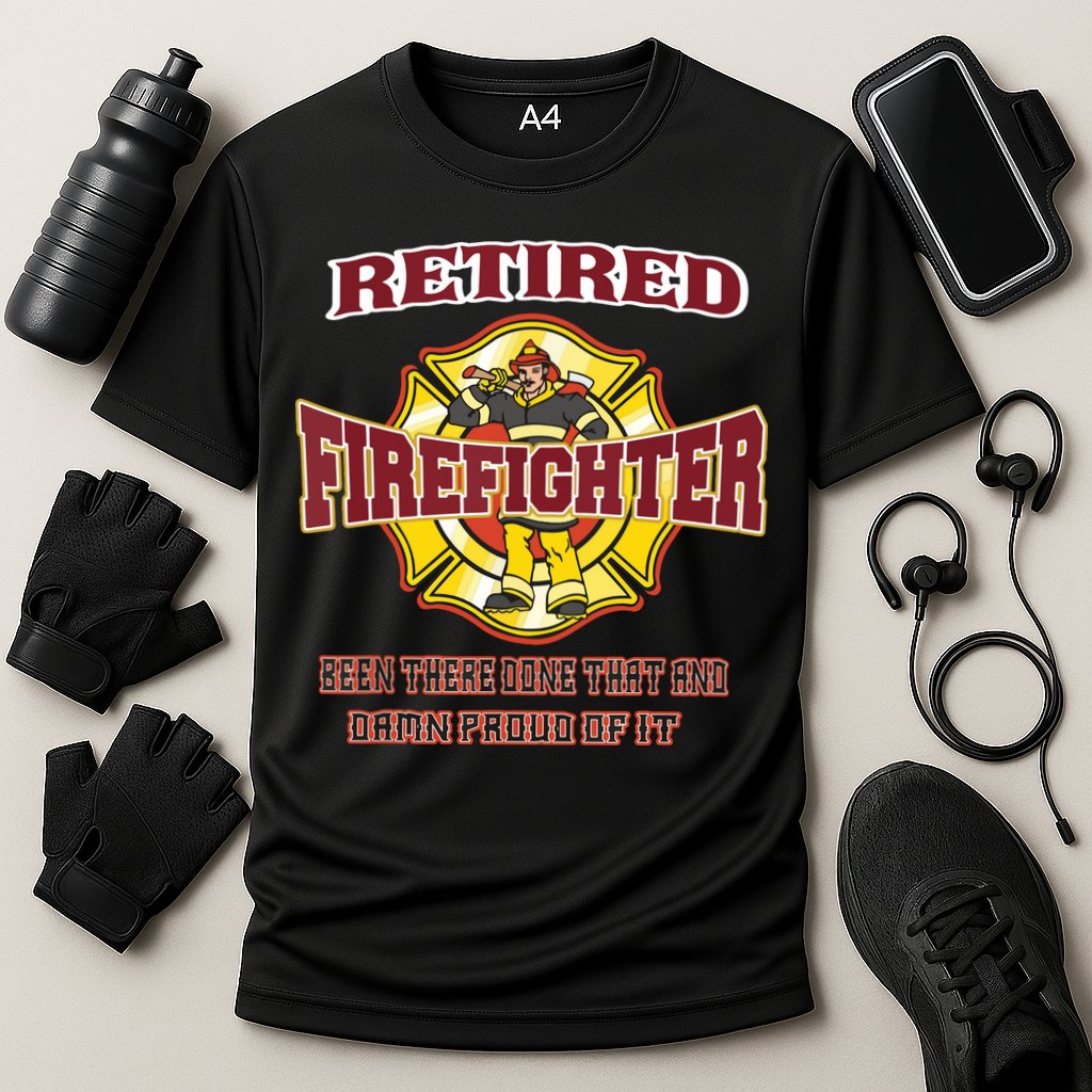 Retired Firefighter Gift For Fireman Fire Fighter Cooling Performance Crew T-Shirt
