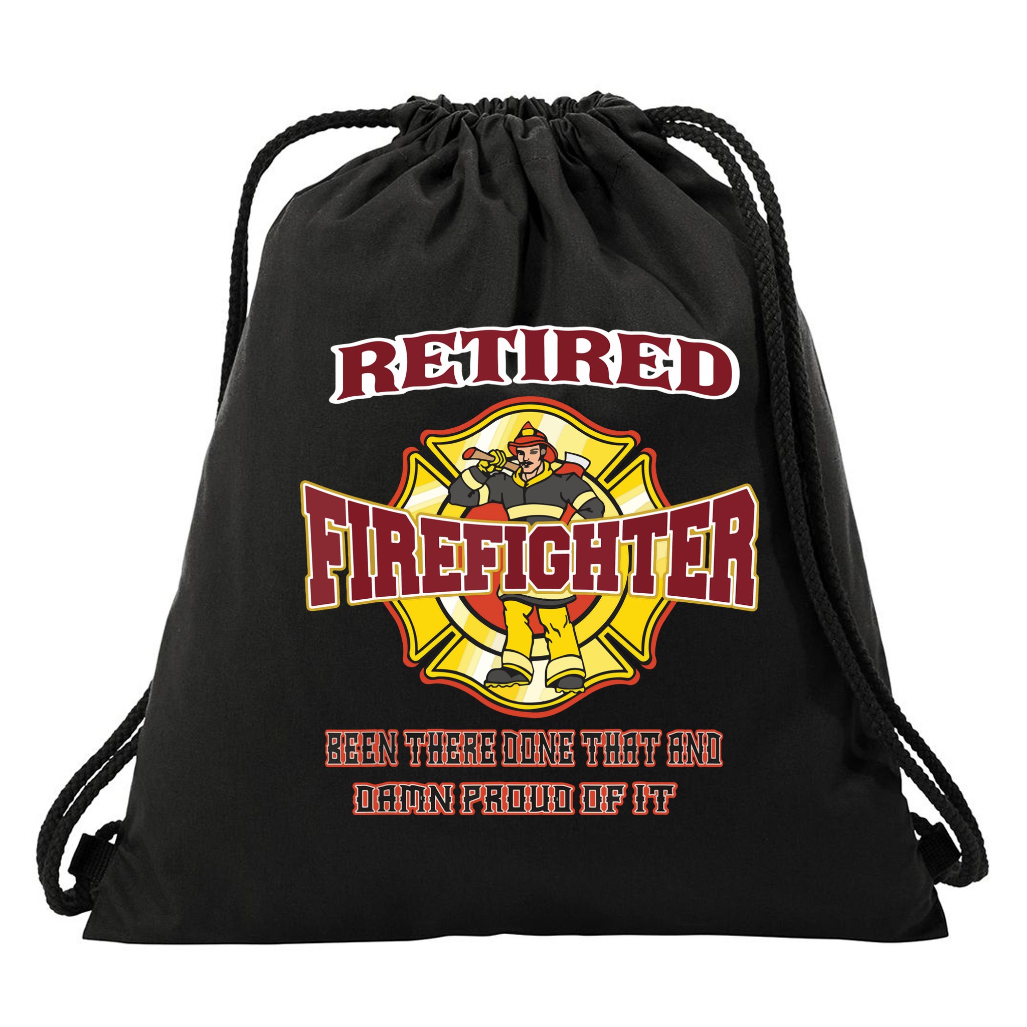 Retired Firefighter Gift For Fireman Fire Fighter Drawstring Bag