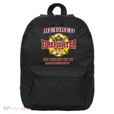 Retired Firefighter Gift For Fireman Fire Fighter 16 in Basic Backpack
