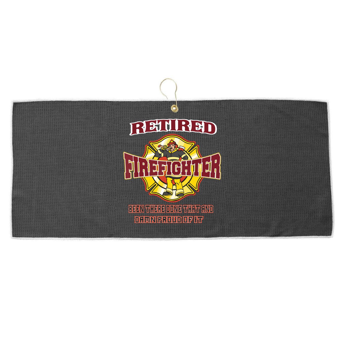 Retired Firefighter Gift For Fireman Fire Fighter Large Microfiber Waffle Golf Towel