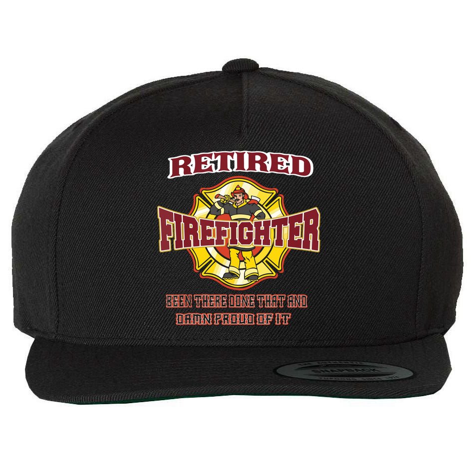Retired Firefighter Gift For Fireman Fire Fighter Wool Snapback Cap