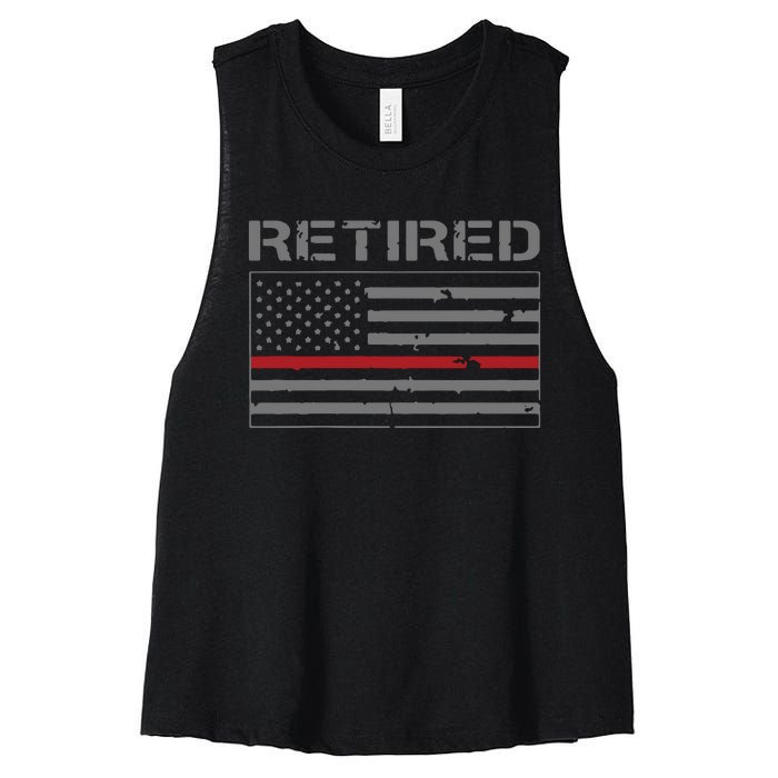 Retired Firefighter Gifts Firefighter Retirement Gifts Women's Racerback Cropped Tank