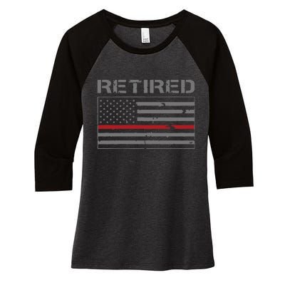 Retired Firefighter Gifts Firefighter Retirement Gifts Women's Tri-Blend 3/4-Sleeve Raglan Shirt