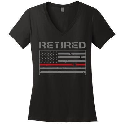 Retired Firefighter Gifts Firefighter Retirement Gifts Women's V-Neck T-Shirt