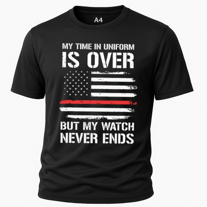 Retired Firefighter Gifts Shirts Thin Red Line Cooling Performance Crew T-Shirt