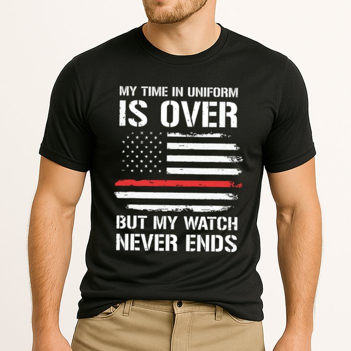 Retired Firefighter Gifts Shirts Thin Red Line Cooling Performance Crew T-Shirt