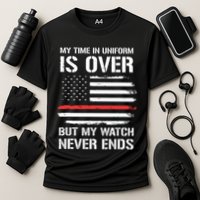 Retired Firefighter Gifts Shirts Thin Red Line Cooling Performance Crew T-Shirt