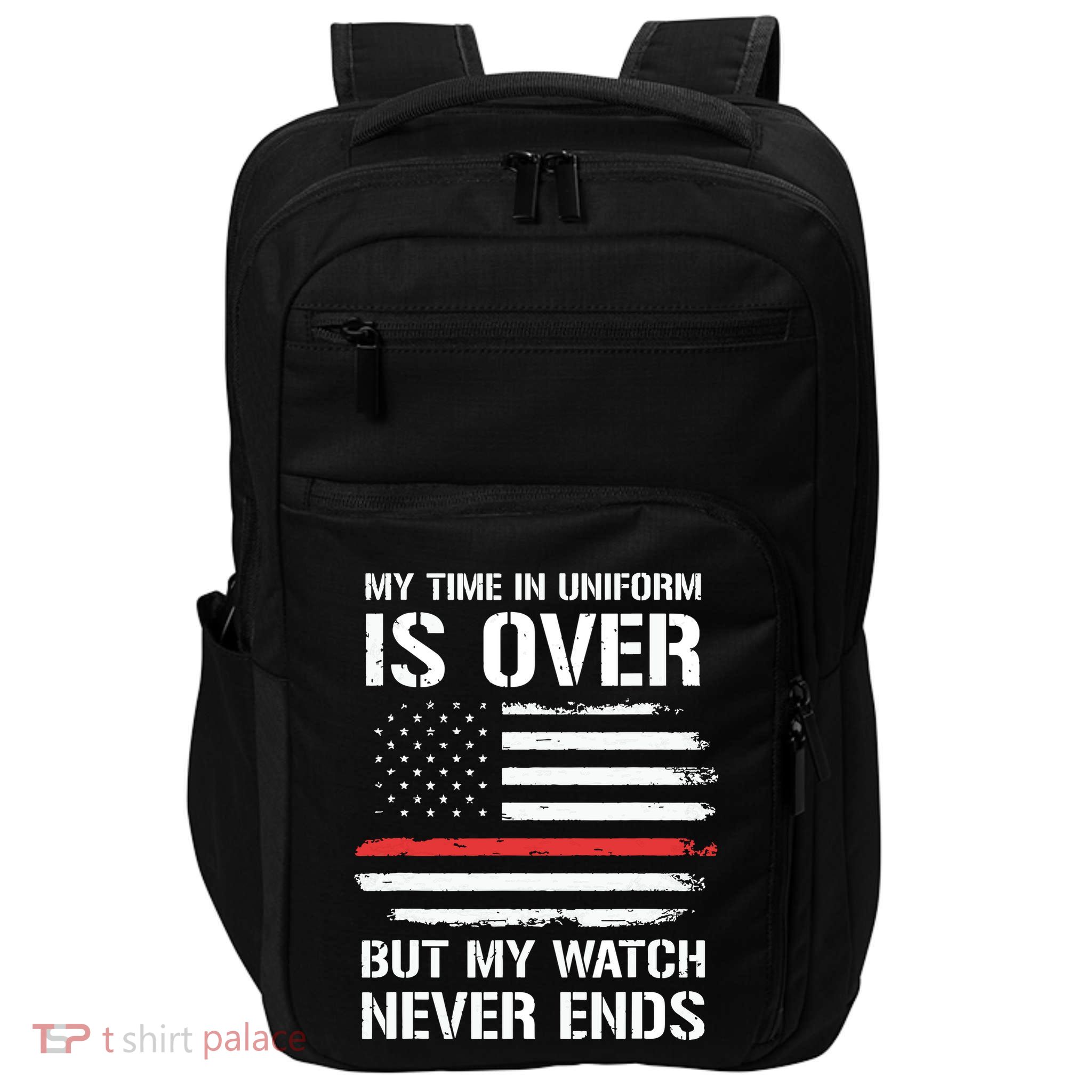 Retired Firefighter Gifts Shirts Thin Red Line Impact Tech Backpack