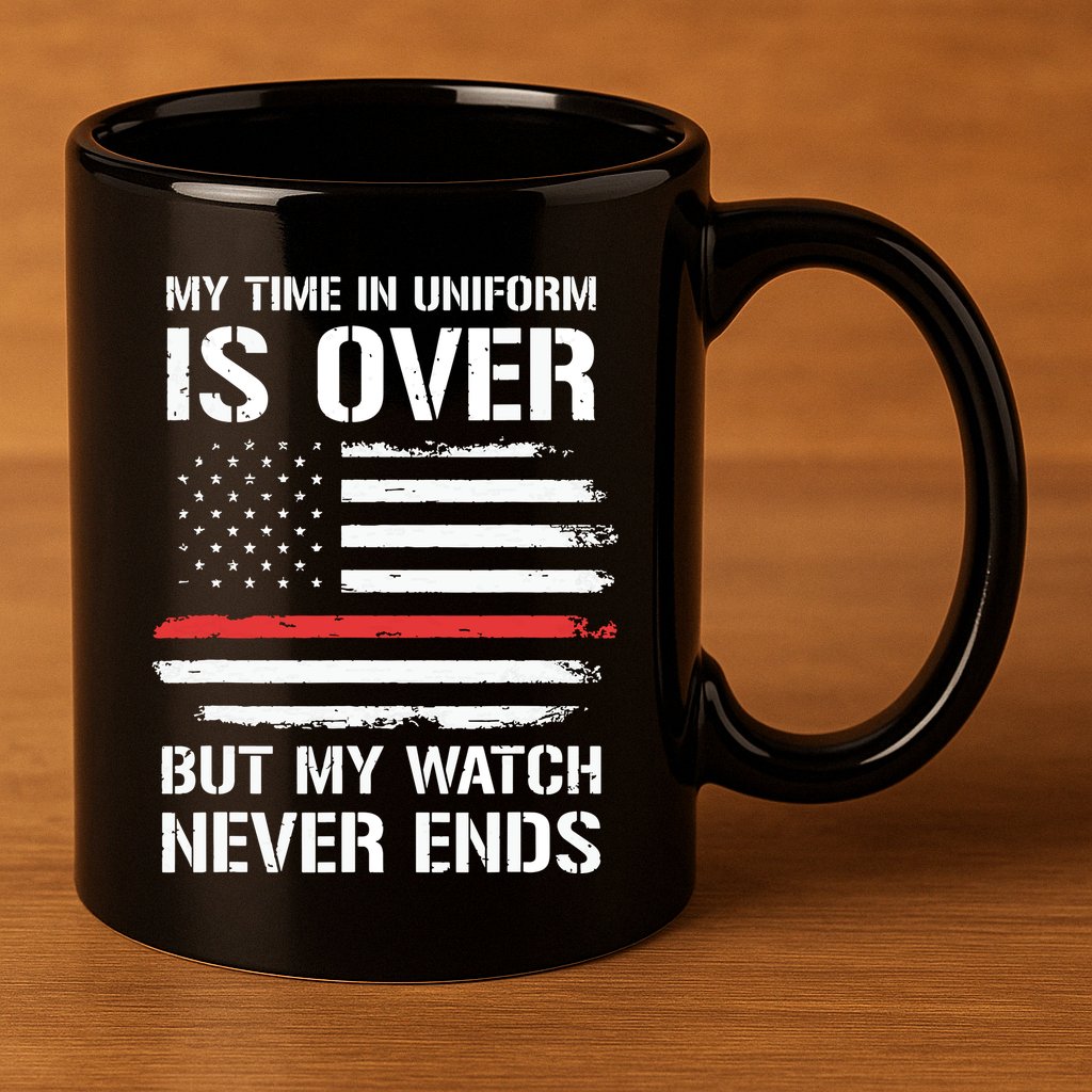Retired Firefighter Gifts Shirts Thin Red Line 11oz C Handle Ceramic Mug