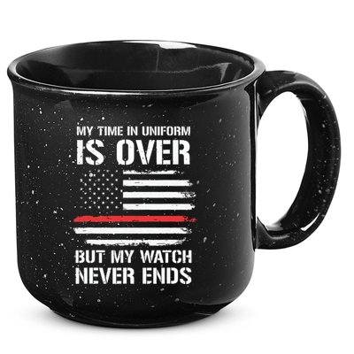 Retired Firefighter Gifts Shirts Thin Red Line 15oz Campfire Ceramic Mug