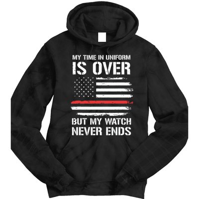 Retired Firefighter Gifts Shirts Thin Red Line Tie Dye Hoodie