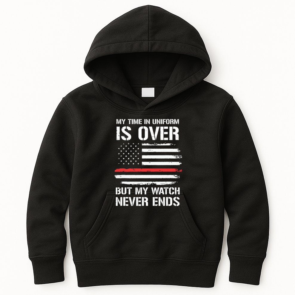 Retired Firefighter Gifts Shirts Thin Red Line Kids Hoodie