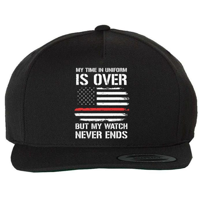Retired Firefighter Gifts Shirts Thin Red Line Wool Snapback Cap